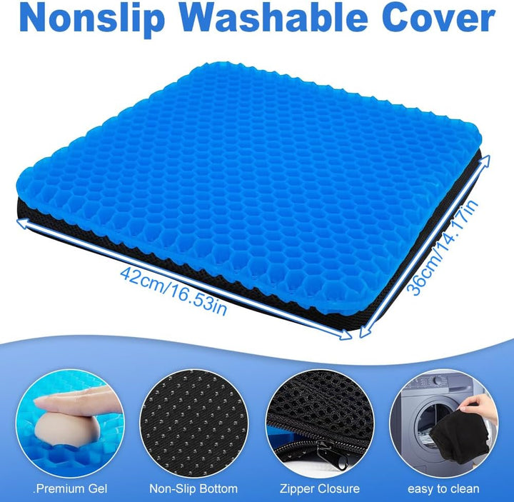 凝膠輪椅坐墊 (蜂巢式,可機洗,不變形,防滑套) | 好好醫療用品