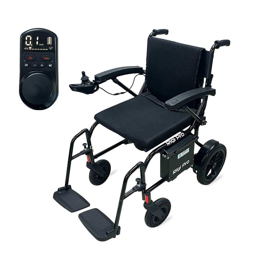 Rigi 輕便可摺式電動輪椅 (淨重15.2kg、200-250W無刷摩打、可上飛機、藍牙後控、12吋實心胎) | 好好醫療用品