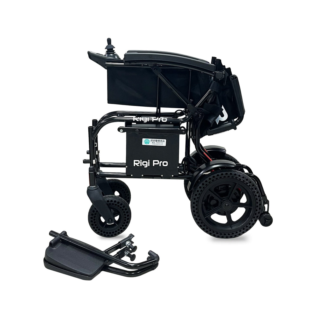 Rigi 輕便可摺式電動輪椅 (淨重15.2kg、200W/250w無刷摩打、可上飛機、藍牙後控、12吋實心胎) | 好好醫療用品