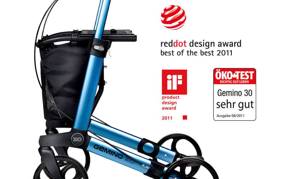 美國 Sunrise Gemino 30 帕金森系列助行器 (配備激光步行指示、可調式制度器、反向制動) 送專用安全帶+購物袋+背墊 | 好好醫療用品