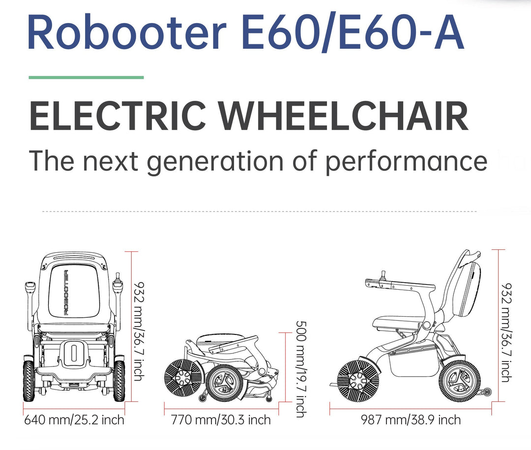 Robooter E60 電動輪椅系列（10吋全向輪、最高速度8km/h、手機控制、可調節靠背角度、扶手寬度）港澳總代理 | 好好醫療用品