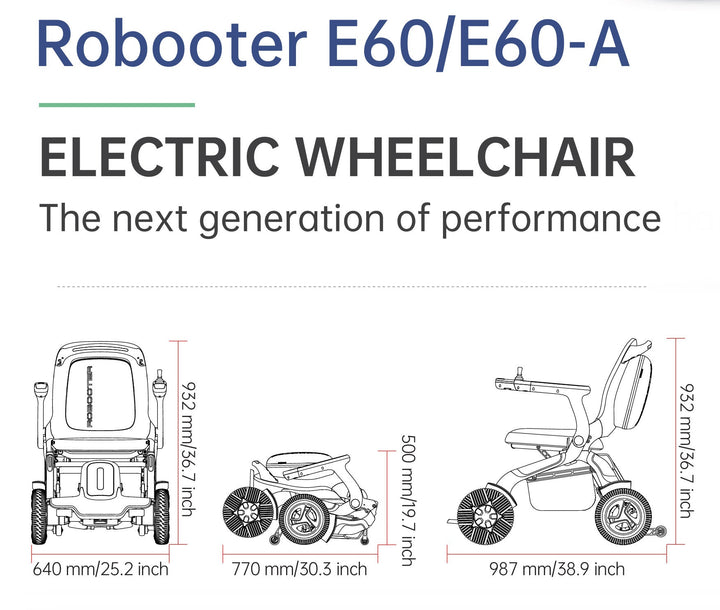 Robooter E60 電動輪椅系列（10吋全向輪、最高速度8km/h、手機控制、可調節靠背角度、扶手寬度）港澳總代理 | 好好醫療用品