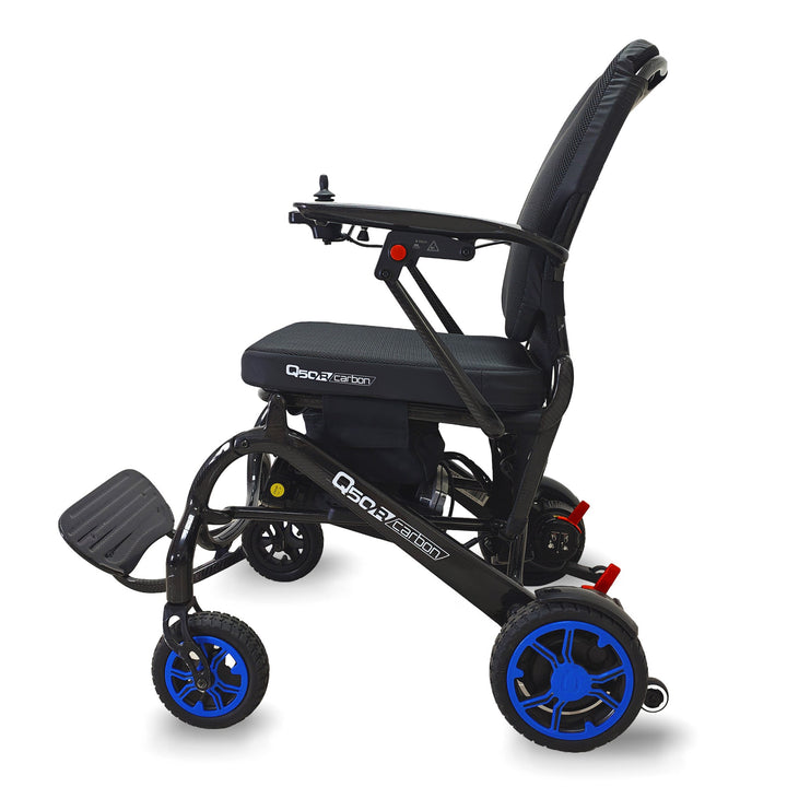美國 Sunrise QUICKIE Q50R Carbon 全碳纖維輕巧電動輪椅 (14.5kg，250W 無刷摩打，PG 控制器，運動型支架) | 好好醫療用品