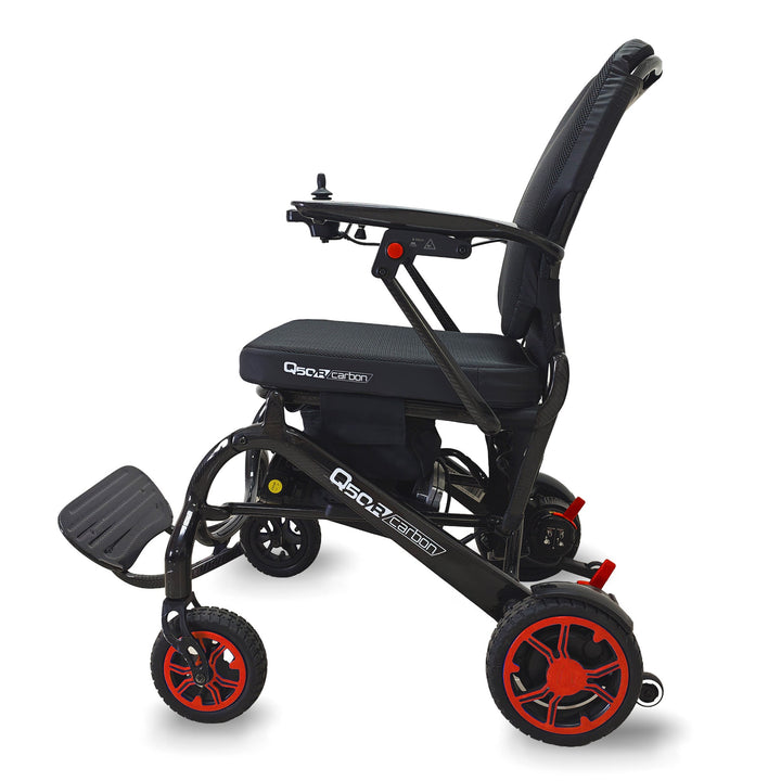 美國 Sunrise QUICKIE Q50R Carbon 全碳纖維輕巧電動輪椅 (14.5kg，250W 無刷摩打，PG 控制器，運動型支架) | 好好醫療用品