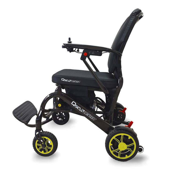 美國 Sunrise QUICKIE Q50R Carbon 全碳纖維輕巧電動輪椅 (14.5kg，250W 無刷摩打，PG 控制器，運動型支架) | 好好醫療用品