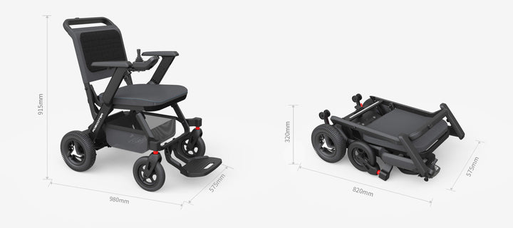 Robooter C40 智能電動輪椅 (鎂鋁合金支架, 三合一功能, Ai 減速, 淨重19kg) | 好好醫療用品