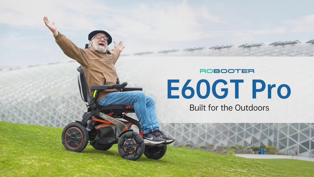 Robooter E60GT Pro 電動輪椅（12吋全向輪、升級雙250W馬達、最高10km/h、手機控制、可調靠背及扶手）