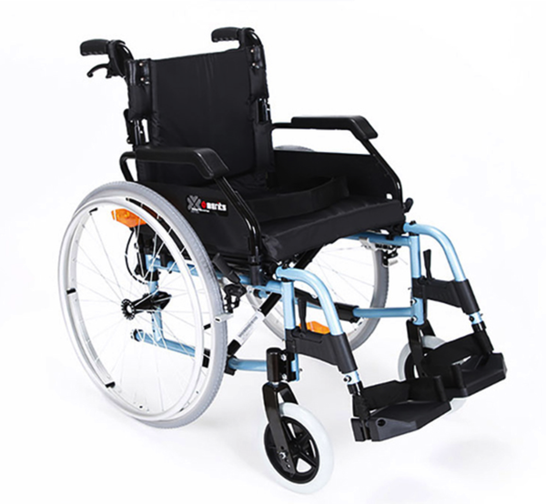 Merits L125 Freego 肥人特別版輪椅 (14.5kg, 承重130kg, 厚坐墊, 可調高度及可掀扶手, 24寸實心大輪)